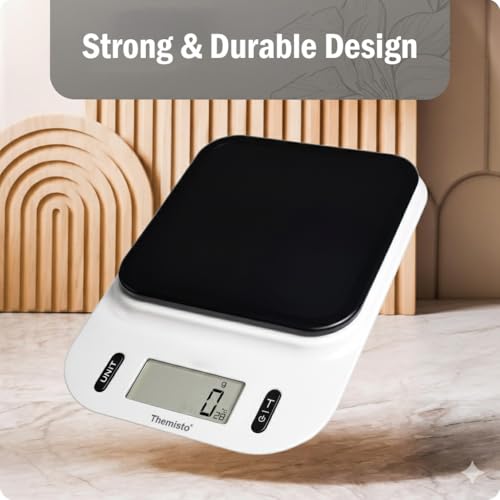 Image of Themisto TH-WS06 Electronic digital Kitchen Weighing Scale | 5 Kg | Back Light LCD| Made In India