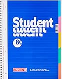Brunnen 1067901 Notizblock / Collegeblock Student (mit Register, A4, liniert, 70 g/m², 80 Blatt)