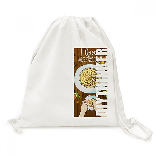Sac à dos cordon toile j'aime la cuisine battus oeufs miel voyage