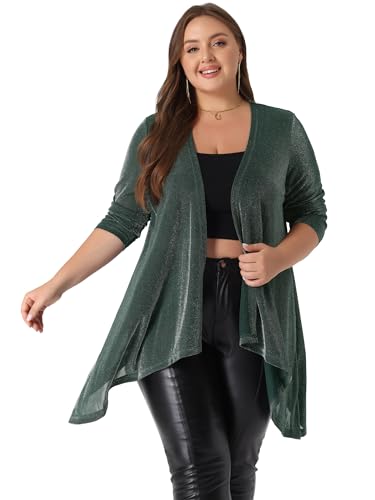 Agnes Orinda Plus Size Women Cardigan Open Front Long Sleeve Irregular Hem Lightweight Long Cardigans3