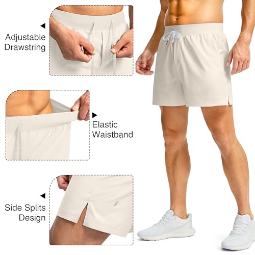 Image of Soothfeel Men's Running Shorts with Zipper Pockets 9 inch / 7 inch / 5 inch Quick Dry Eight Basketball Gym Workout Athletic Shorts