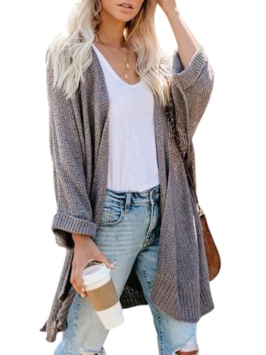 CUPSHE Women Fall Open Front Crochet Knit Lightweight Long Sleeves Casual Cardigan Sweaters