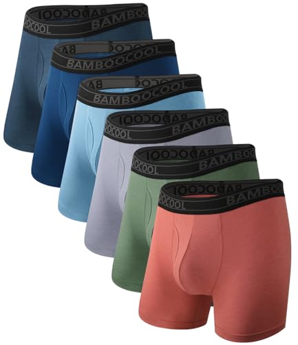 Image of BAMBOO COOL Breathable Men's Underwear Modern Multipack Comfortsoft Moisture-Wicking Boxer Briefs 6 Pack