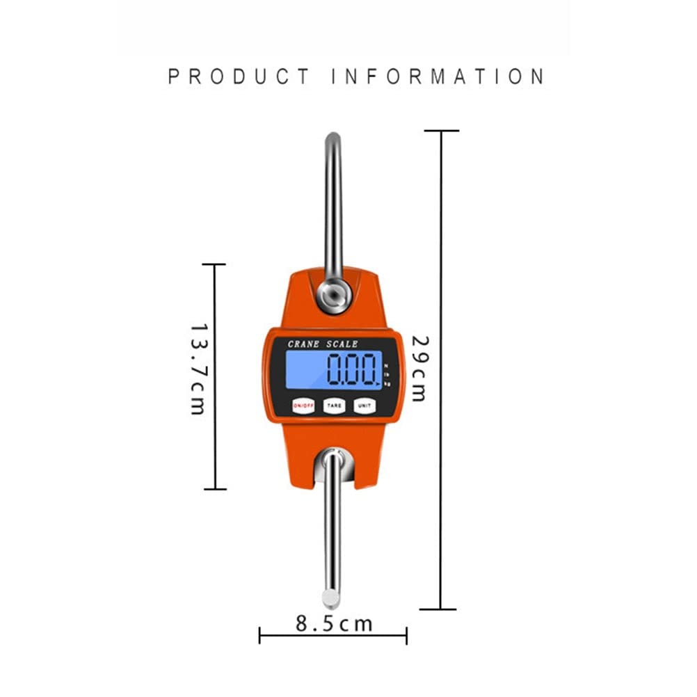 Digital Hanging Scale 660lb Handheld 300Kg Mini Crane Scale for Farms Hunting Bow Draw Weight Fishing Outdoor Activities Hanging Scale with Accurate Sensors