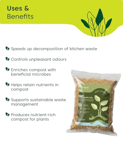Image of Kyari Bokashi Mix 500g | Microbe-Enriched Kitchen Waste Decomposer for Fast & Odour-Free Composting | Ferments Vegetable, Cooked & Garden Waste into Nutrient-Rich Compost for Home & Balcony Gardens