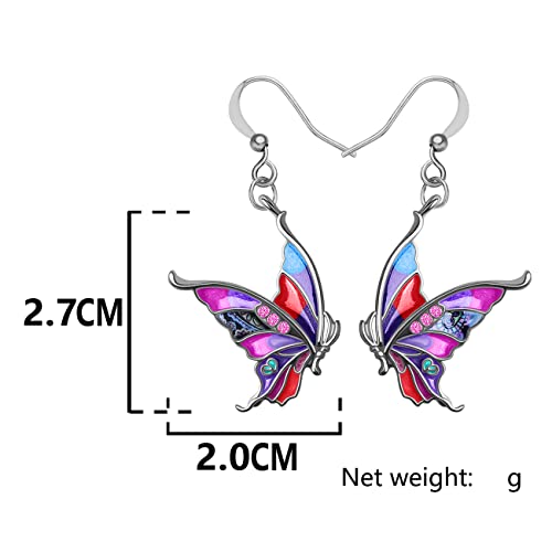 Duowei Enamel Butterfly Earrings Dangle For Women Girls Drop Summer Spring Jewelry Gifts (Lavender) #TOP5