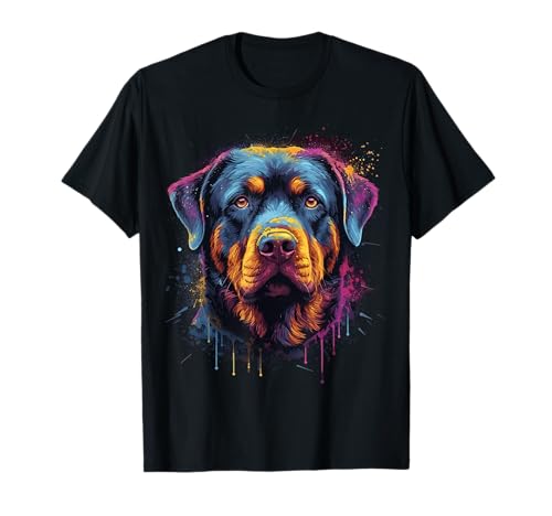 Cute Rottweiler Dog Lover Colorful Men Women Boys Girls Tee T-Shirt