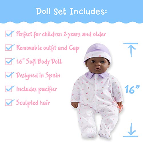 image for JC Toys African American 16-inch Medium Soft Body Baby Doll La Baby | 