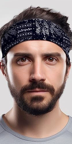 Image of Duwoni Sports Headbands for Men, Moisture Wicking Workout Headband, Sweatband Headbands for Running,Cycling,Football,Yoga,Tennis,Hiking,Hairband for Women and Men