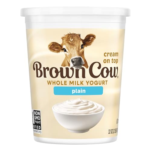 Brown Cow Cream Top Plain Whole Milk Yogurt, 32 oz. Carton - Creamy, Delicious Yogurt