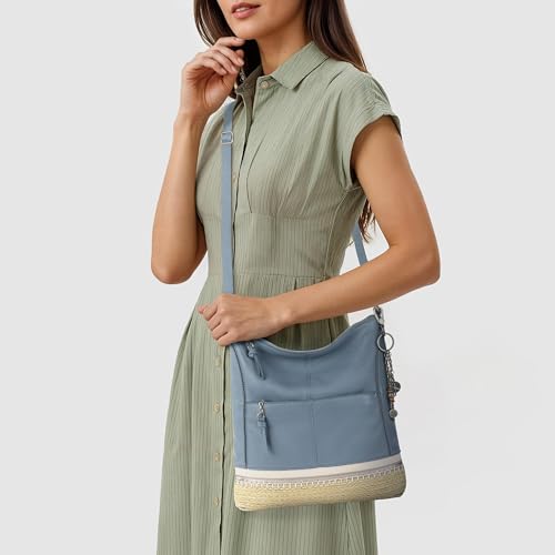 Image of The Sak Lucia Leather Crossbody Purse - Premium Leather Women's Handbag for Everyday & Travel - Cross Body Bag With Zipper
