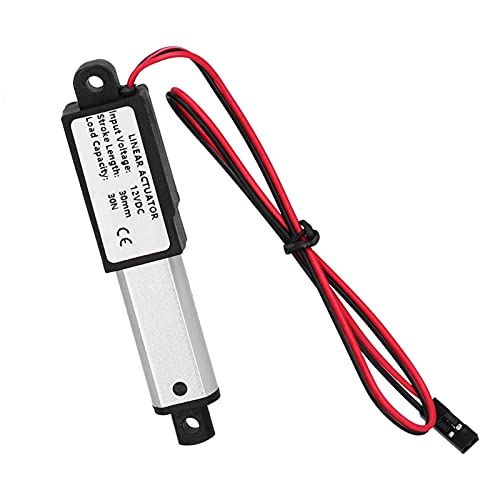 Mini Electric Linear Actuator DC12V 30mm Stroke IP54 Waterproof Aluminium Alloy Material for Robot DIY Smart Smoke ExtractorWindow Opener Home Automation (Thrust 60N Speed