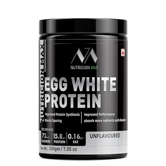NUTRICION MAX Egg White Protein Powder Muscle Sparing, Absorb More Nutrients and Vitamins 200g