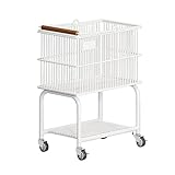 【angement superposé】Ce panier à linge roulant est doté d'un grand panier de rangement et d'un range-chaussures en bas. Son rangement superposé et sa capacité optimisée répondent à vos différents besoins. Son design carré et étroit permet de l'insérer facilement dans les espaces vides.