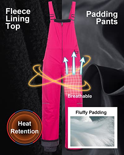 Image of CREATMO US Girl's Snow Bibs Kids Ski Pants Waterproof Insulated Winter Overalls