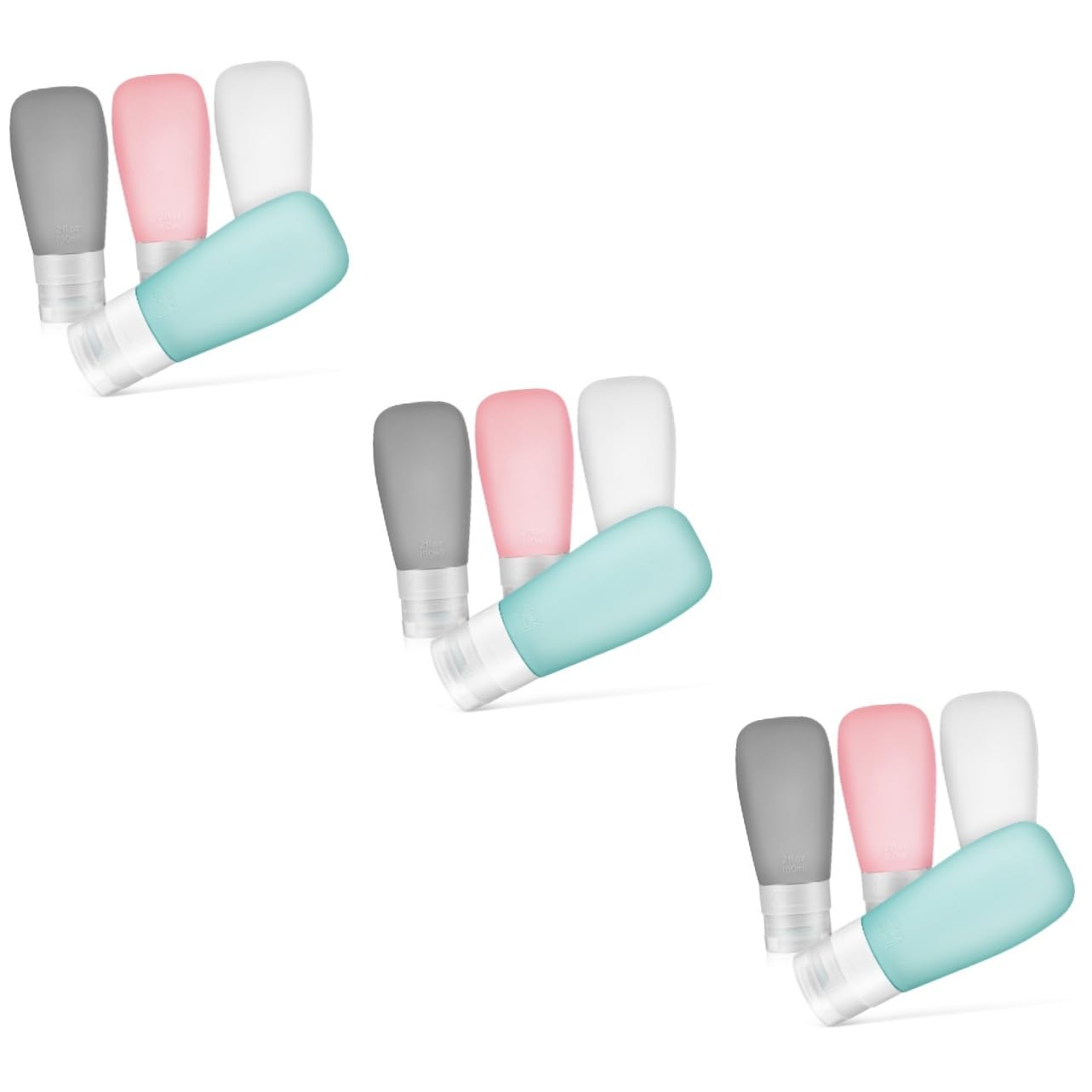 Beaupretty 12piezas Botellas De Reutilizables Tubos De Squeeze Para Champú Loción y Cosméticos Set De Contenedores Tapa Para Cuidado Personal y Baño