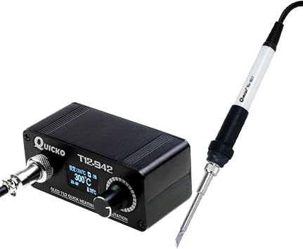 QUICKO DC24V T12-942 Soldering Iron Digital Soldering Station Adjustable temperature Autosleep/Auto power-off/one-key boost with soldering tip K tipPower supply not included