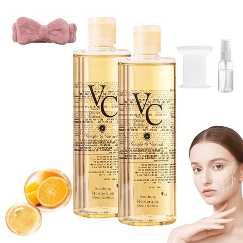 Vc Toner,Vc Toner Face,300ml Hydrating & Brightening Facial Essences Deeply Hydrate,Enhance Skin Elasticity, Refreshing Texture Easy To Absorb Leaving Skin Hydrated And Shiny (2pcs)