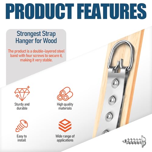 Image of 10 PCS 4 Hole D Ring Picture Hangers, YITOBA Metal Heavy Duty Mirror Hangers with 40 PCS Screws, D Ring Heavy Picture Hanging Hardware for Hanging Clock Painting Photo Frame (Silver)