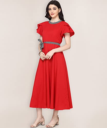 Image of QIQI Women's Crepe A-Line Maxi Casual Dress