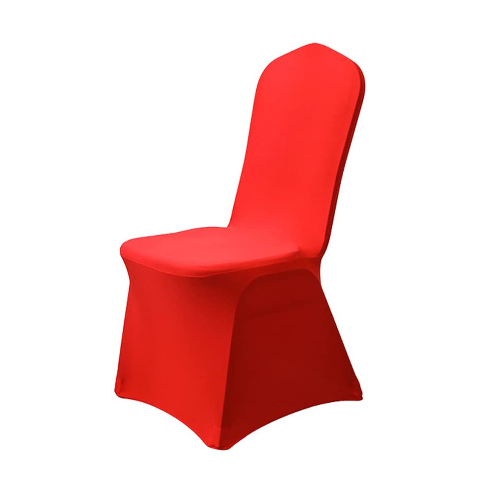 TentHome Fundas de silla de comedor, 10 piezas de elastano para silla de tela con funda súper extensible, extraíbles y lavables, para bodas, banquetes, fiestas, decoración (rojo)