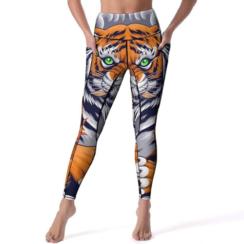 Legging yoga femmes taille haute pour gym et jogging feuille érable
