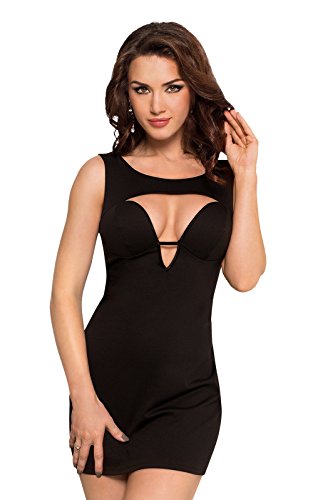 Robe sexy ouverte Softline Dina noire M : tenue de soirée moulante clubbing