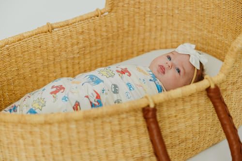 Image of Copper Pearl Swaddle Blankets for Newborns | Soft Stretchy Receiving Blankets for Boys and Girls | Large 46 x 46 Inch Baby Blankets | Lightweight and Breathable Swaddles | Justice League
