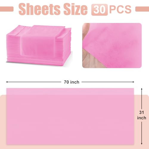 Image of Spa Bed Sheets Disposable Massage Table Set, 30 Pcs Massage Sheets Cover Non-Woven Fabric for Beauty Salon, Hotels, 70'' x 31''