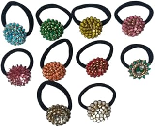 dress to match Charming Stylish Drop Shape Kundan Hair Band Pack of 5 - Assorted-picture-38