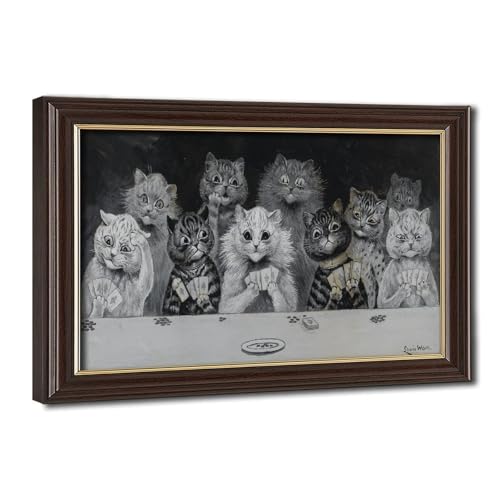Impression sur toile chats Louis Wain poésie murale pour bureau