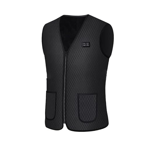 Chaleco calentador de cuerpo eléctrico ajustable para hombres y mujeres, chaleco térmico ligero lavable con 9 zonas de calefacción, doble control para uso en invierno (sin banco de energía), Negro, L Cover