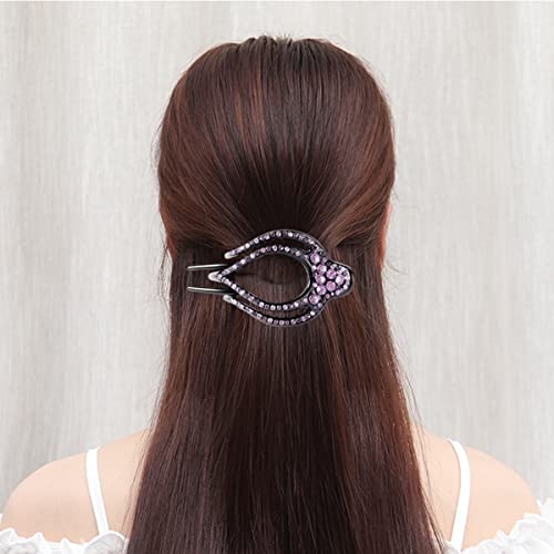 Yusier 4Pcs Heart Style Ponytail Hair Clip Duckbill Clips With Rhinestones Headdresses For Women Diamond Hair Clips With Flower Rhinestone Barrettes Sparkly Prom Hair Clips (Classic) #TOP4