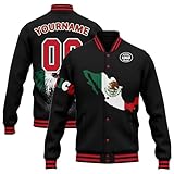Mexico Flag Custom Varsity Jacket Unisex Vintage Baseball Bomber Jackets Streetwear Coats Personalized Stitched Name Number