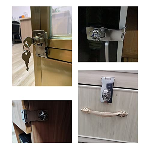 Image of Zinc Alloy Lock Hasp with Key 4 Inch Padlock Hasp Gate Lock (Pack of 2)