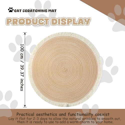 Alfombra Rascadora para Gatos, 39 in, Lavable, Boho Trenzada miniatura 2