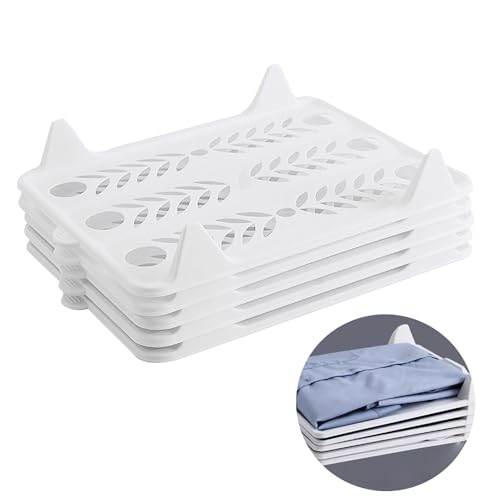 Organizador de camisetas, tabla de ropa plegable apilable para el hogar y viajes, ideal para un almacenamiento limpio y fácil embalaje, paquete de 10