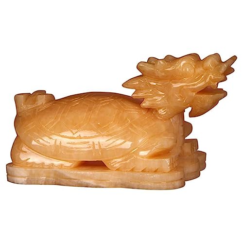 PLIAGE Natural Beige Jade, Dragon Head Turtle, Jade Carving, Mascot,
