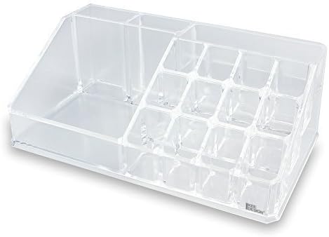 Fanmin Lipstick and Brush Organizer. 9 Lipstick Compartment + 4 Large Compartment. 8 3/4" w X 5" d X 3 1/8" h