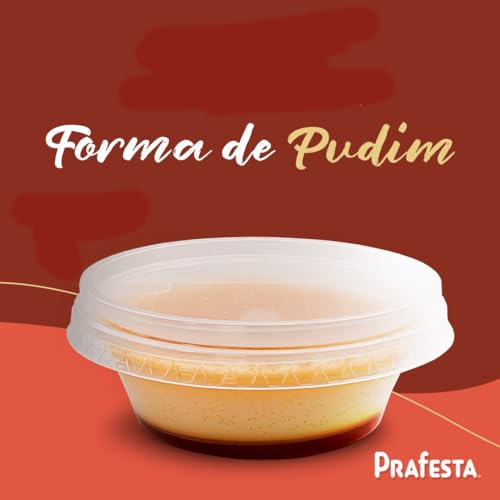 144 Mini Formas Para Pudim 120ml Com Tampa Forneável - Prafesta