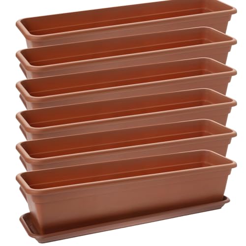 SUSTANIA Balkonkasten-Set 6er-Pack 80 cm in Terracotta: Verwandeln Sie...