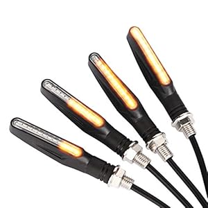 Yizhet 4PCS Clignotants Moto Flowing Mode Clignotants 12V 12 LED Étanches Clignotants Lumières Indicateurs Feux de Freinage Arrière Feux de Circulation pour Moto Universelle (Style #01)