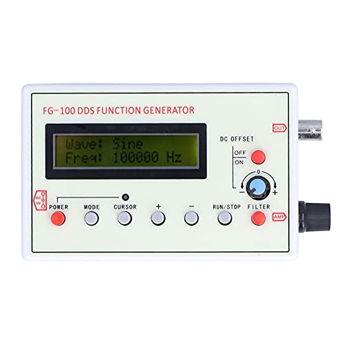 Generador de señal DDS FG-100 TOPINCN portátil para pruebas de onda sinusoidal y continua