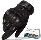 TitanOPS Full Finger and Half Finger Hard Knuckle Motorcycle Military Tactical Combat Training Army Shooting Outdoor Gloves (Black, XXL)