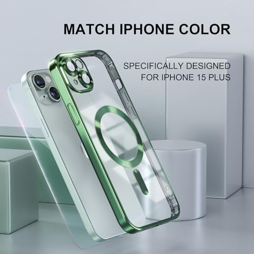 Image of Misea Magnetic for iPhone 15 Plus Case Compatible with MagSafe Green