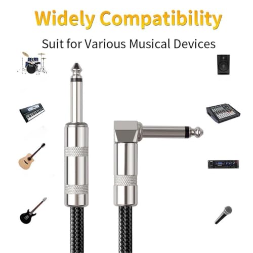 Cable de audio para guitarra que evita enredos, conector 6,35 mm estable y portátil 6