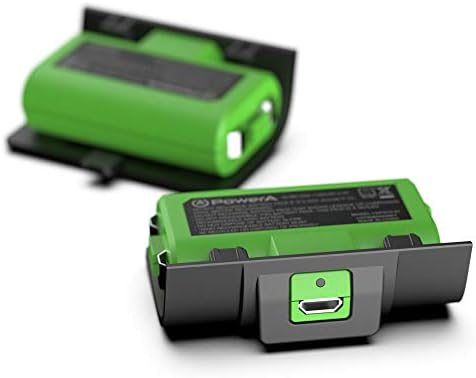 PowerA Play & Charge Kit for Xbox Series X|S and One Wireless Controllers, Compatible with Xbox Charger Dock, 2 x Rechargeable Batteries with LED Indicators, 4 x Battery Doors - Black & Green