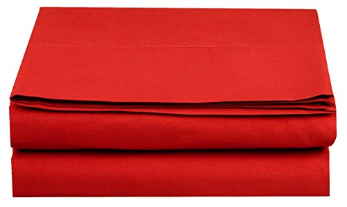 Luxury Flat Sheet on Amazon Elegant Comfort Wrinkle-Free 1500 Premier Hotel Quality 1-Piece Flat Sheet, Twin/Twin XL Size, Red