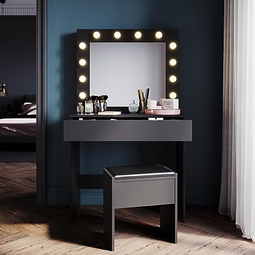 MAMIZO Specchio da Trucco con Luci e Bluetooth,Specchio Hollywood con