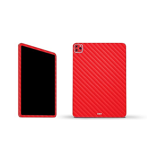 Image of MightySkins Carbon Fiber Skin Compatible with Apple iPad Pro 11 inch M2 4th Gen (2022) Full Wrap Kit - Solid Red | Protective, Durable Textured Carbon Fiber Finish | Easy to Apply | Made in The USA